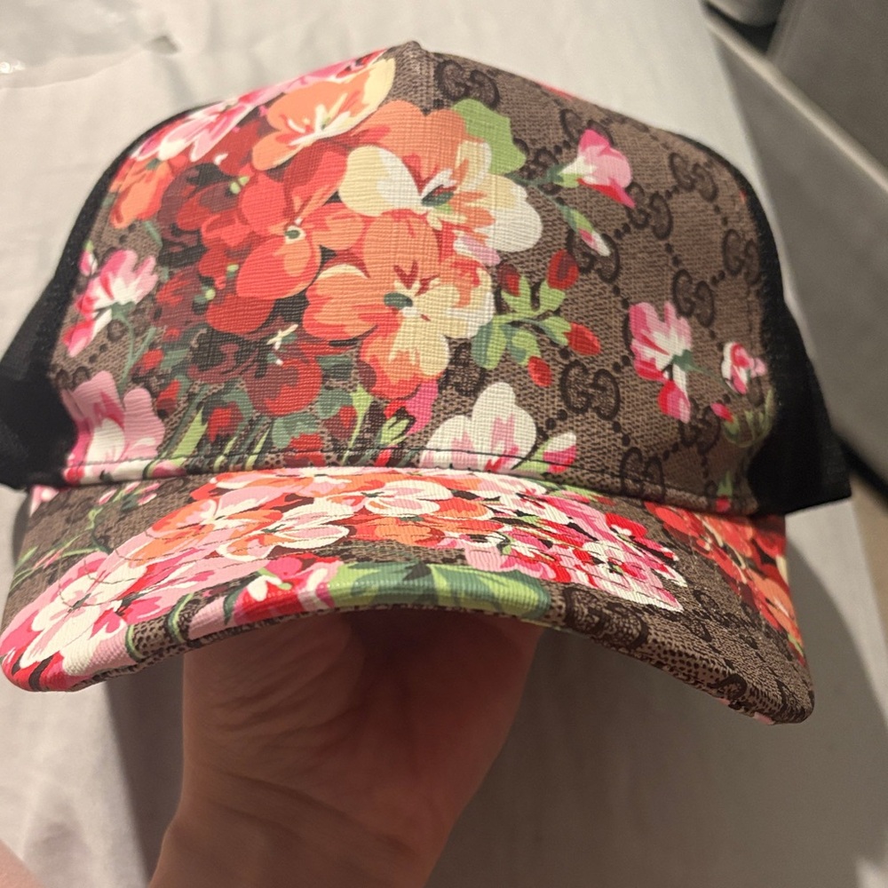 Floral Brown and Black Cap